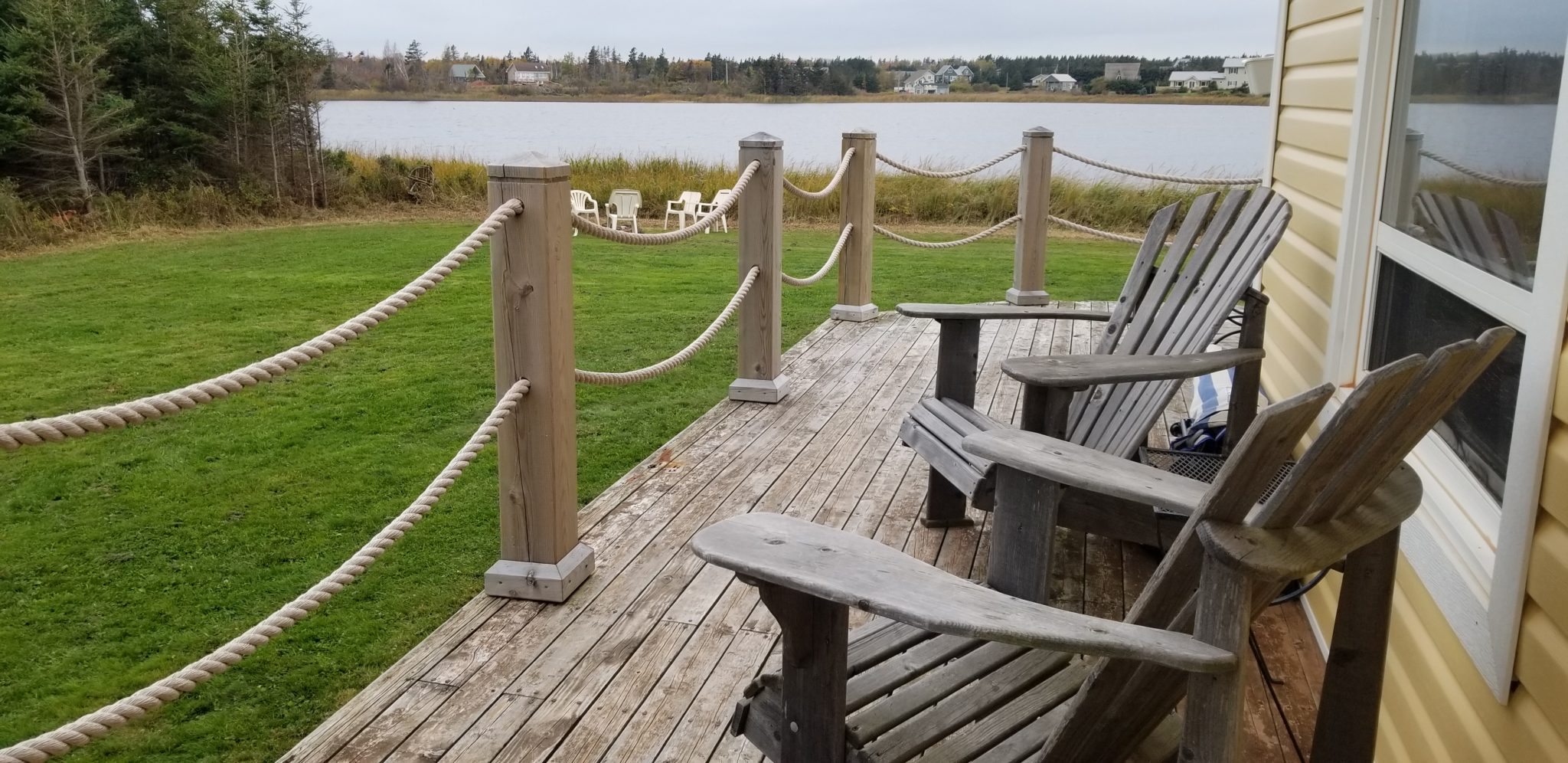 Meadowside deck overlooking the pond